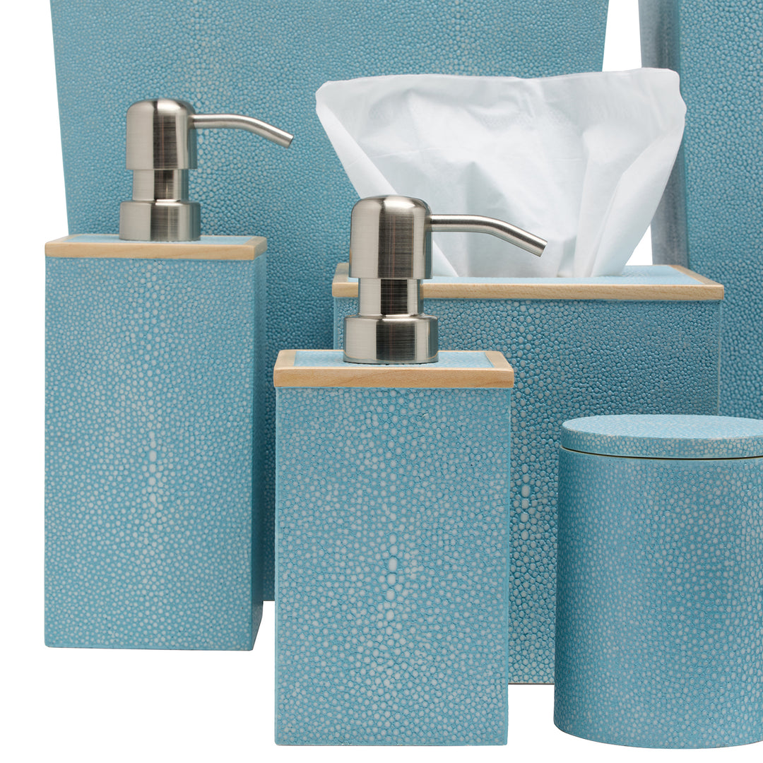 Manchester Faux Shagreen Bathroom Accessories (Powder Blue)