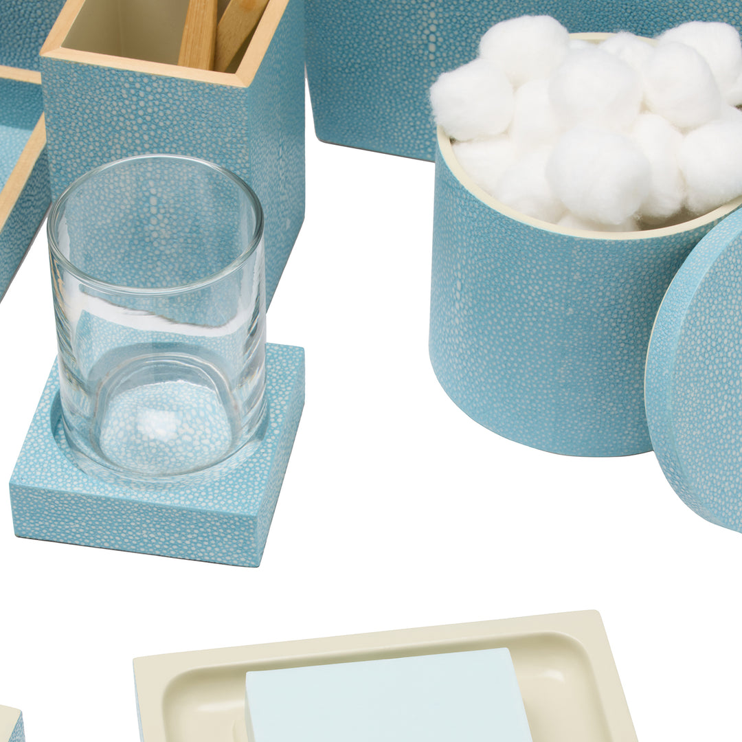 Manchester Faux Shagreen Bathroom Accessories (Powder Blue)