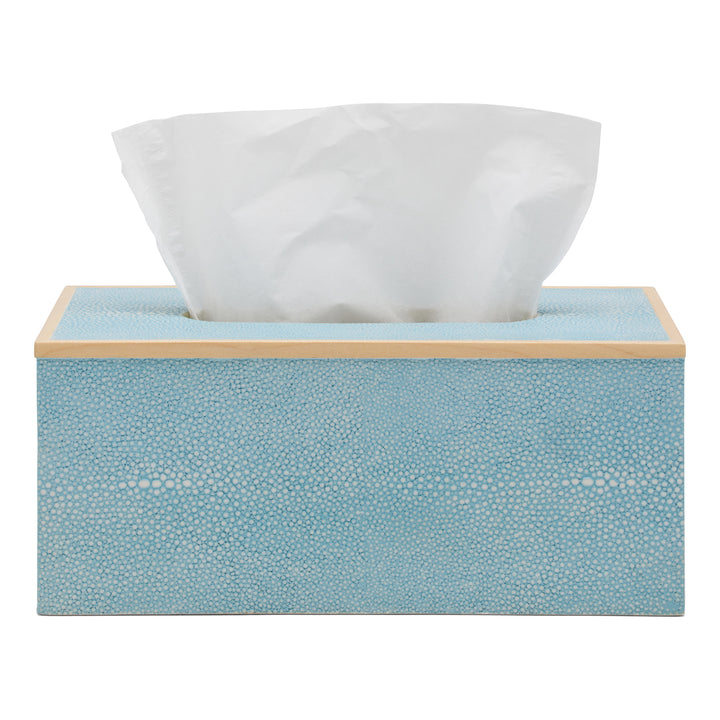 Manchester Faux Shagreen Rectangle Tissue Box (Powder Blue)