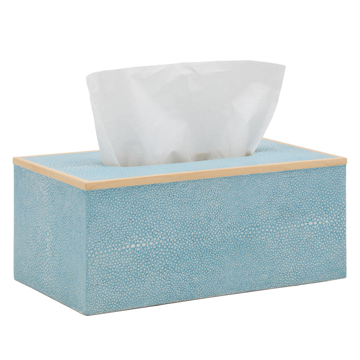 Manchester Faux Shagreen Rectangle Tissue Box (Powder Blue)