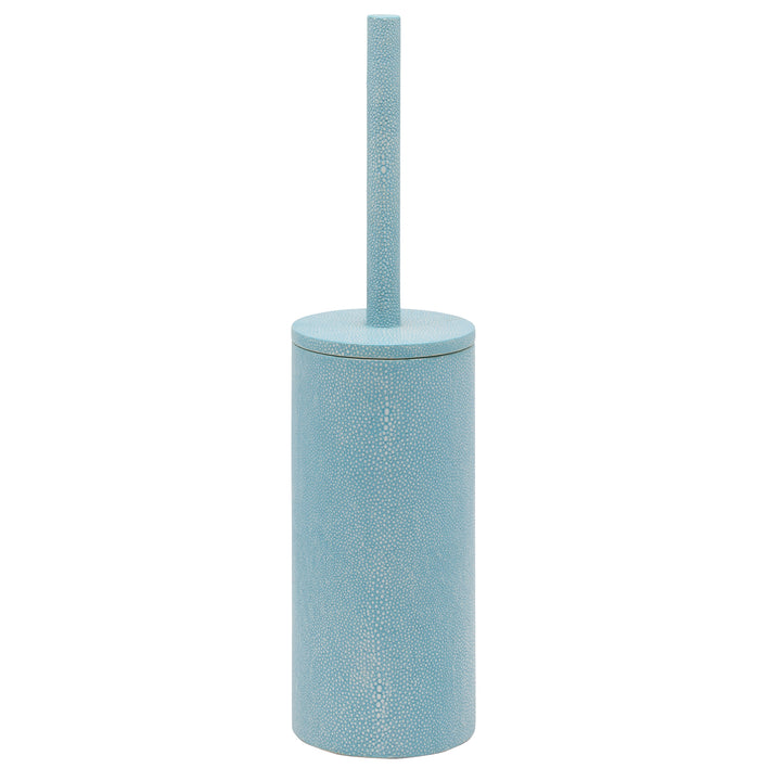 Manchester Faux Shagreen Toilet Brush Holder (Powder Blue)
