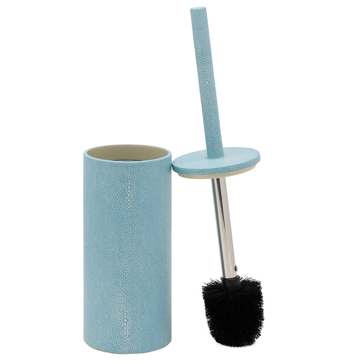 Manchester Faux Shagreen Toilet Brush Holder (Powder Blue)