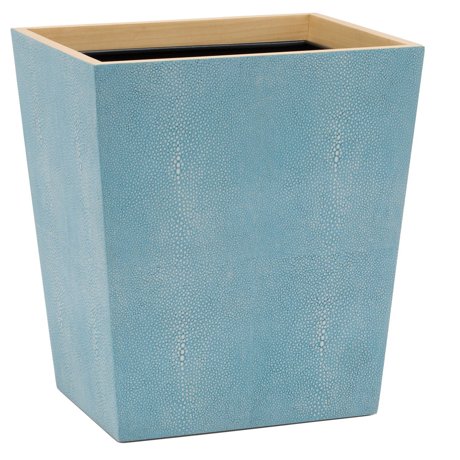Manchester Faux Shagreen Rectangle Waste Basket - Thumbnail 4