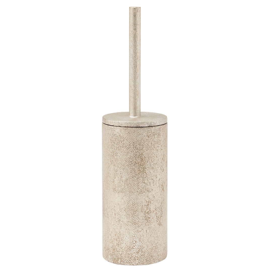 Manchester Faux Shagreen Toilet Brush Holder (Warm Silver)