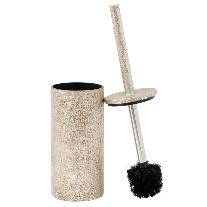 Manchester Faux Shagreen Toilet Brush Holder (Warm Silver)