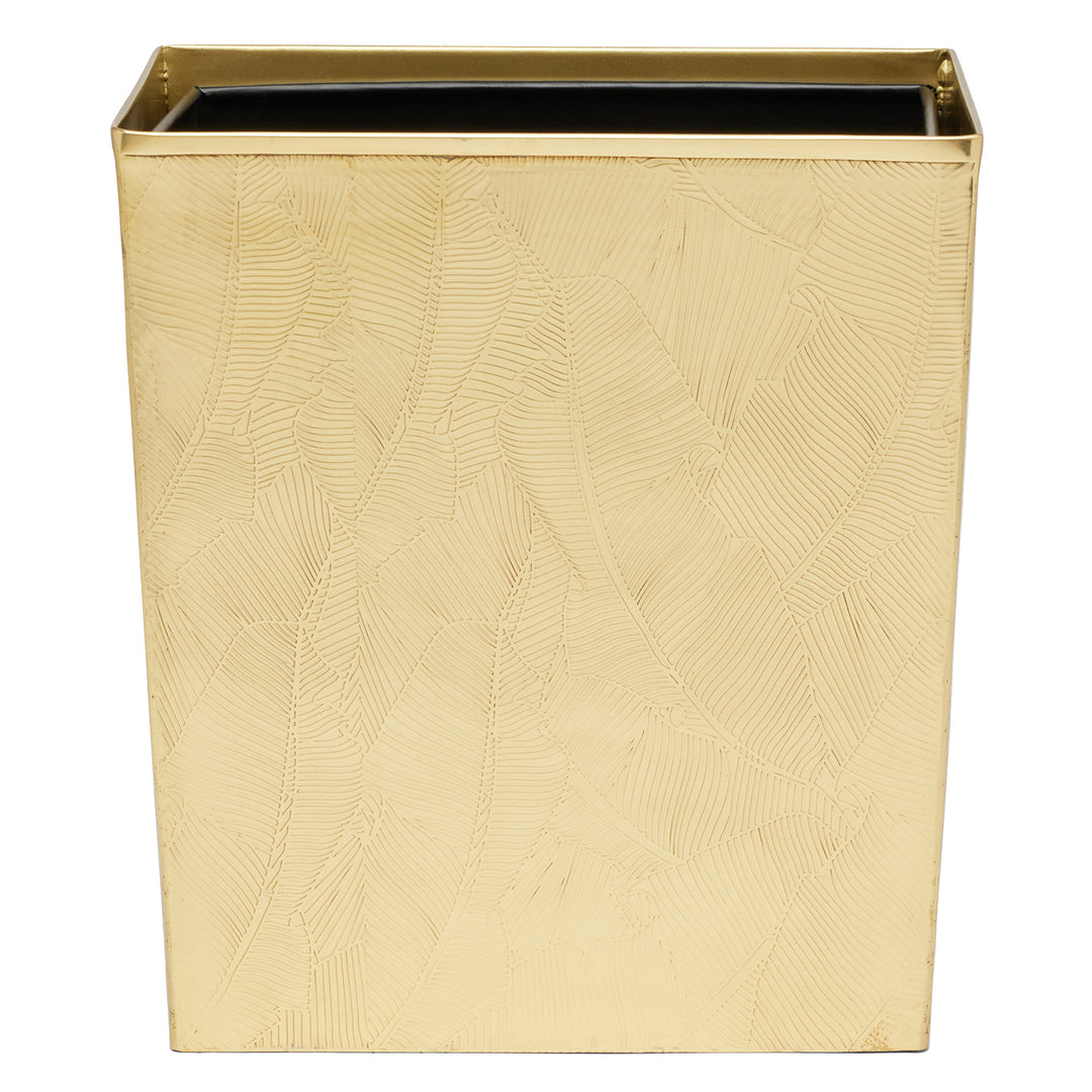 Mancora Shiny Brass Rectangle Wastebasket