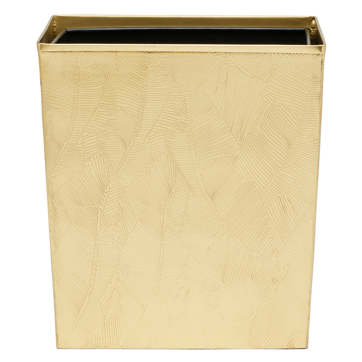 Mancora Shiny Brass Rectangle Wastebasket