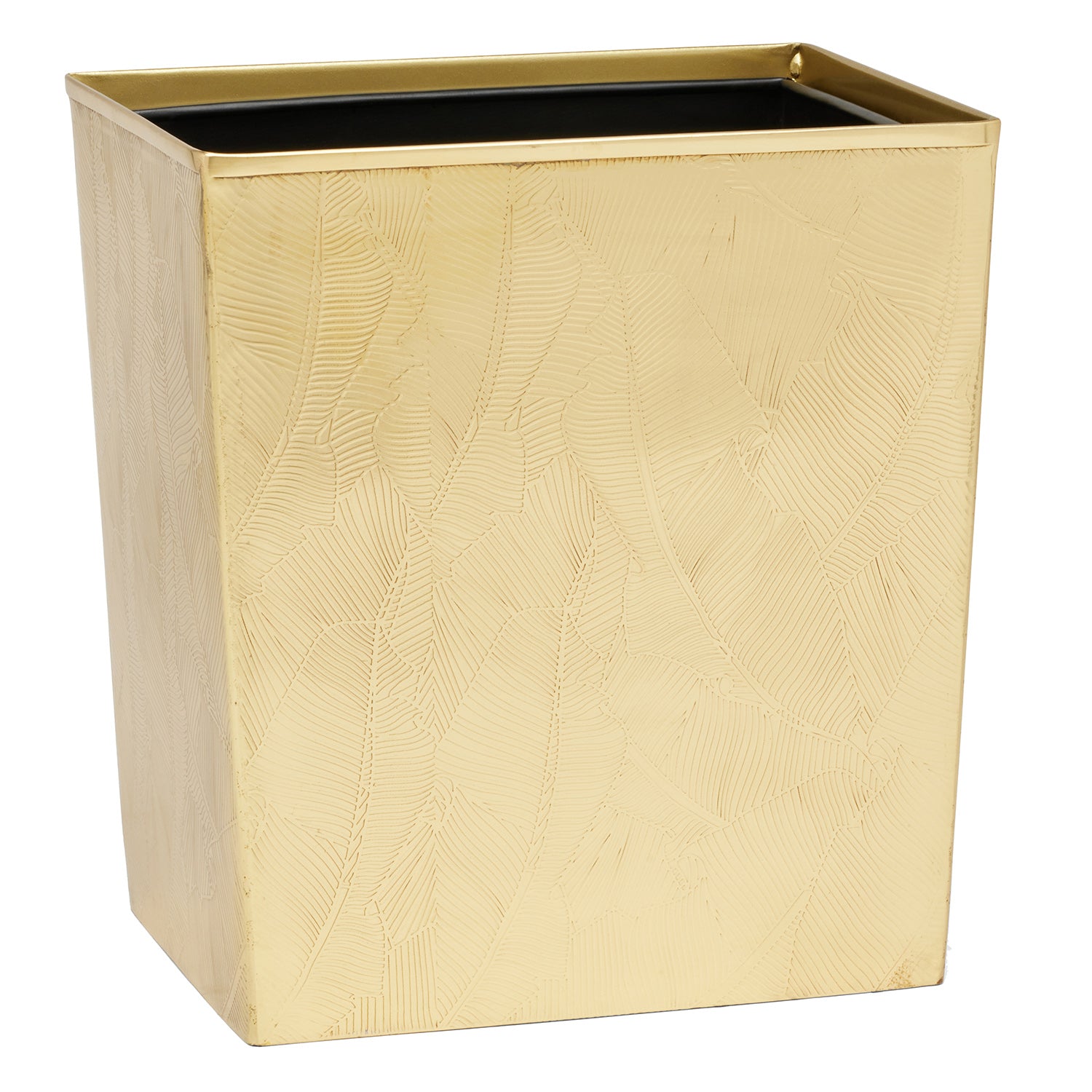Mancora Shiny Brass Rectangle Wastebasket - Thumbnail 2