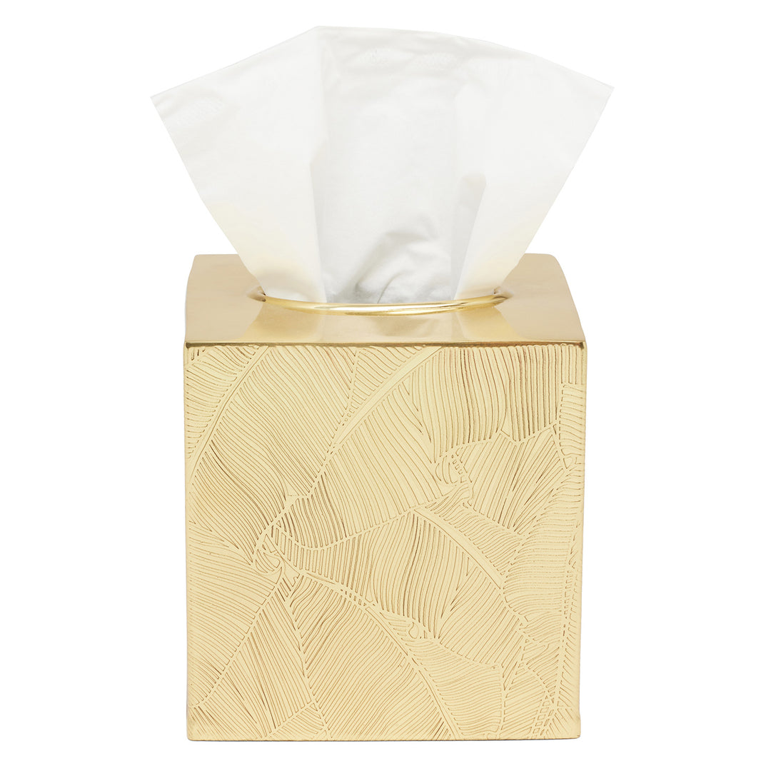 Mancora Shiny Brass Tissue Box Cover