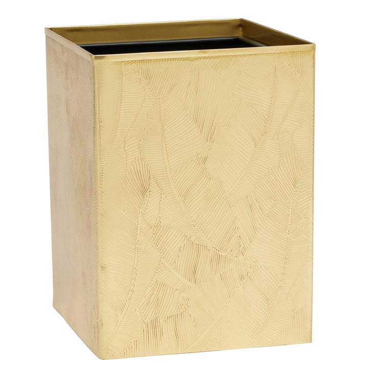 Mancora Shiny Brass Square Wastebasket