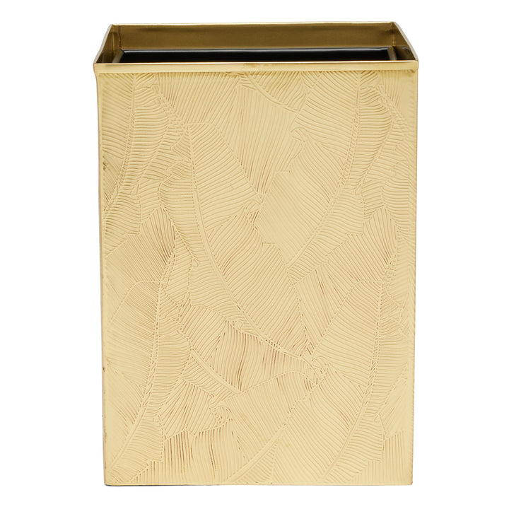 Mancora Shiny Brass Square Wastebasket