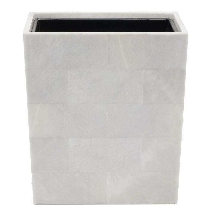 Milan Romblon Stone Rectangle Wastebasket (White)