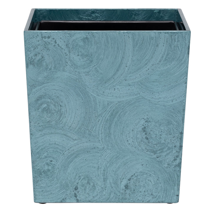 Navagio Spiral Burl Resin Rectangular Wastebasket (Topaz) - Hudson & Vine