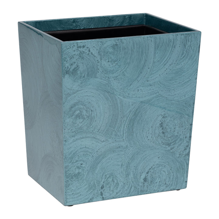Navagio Spiral Burl Resin Rectangular Wastebasket (Topaz) - Hudson & Vine