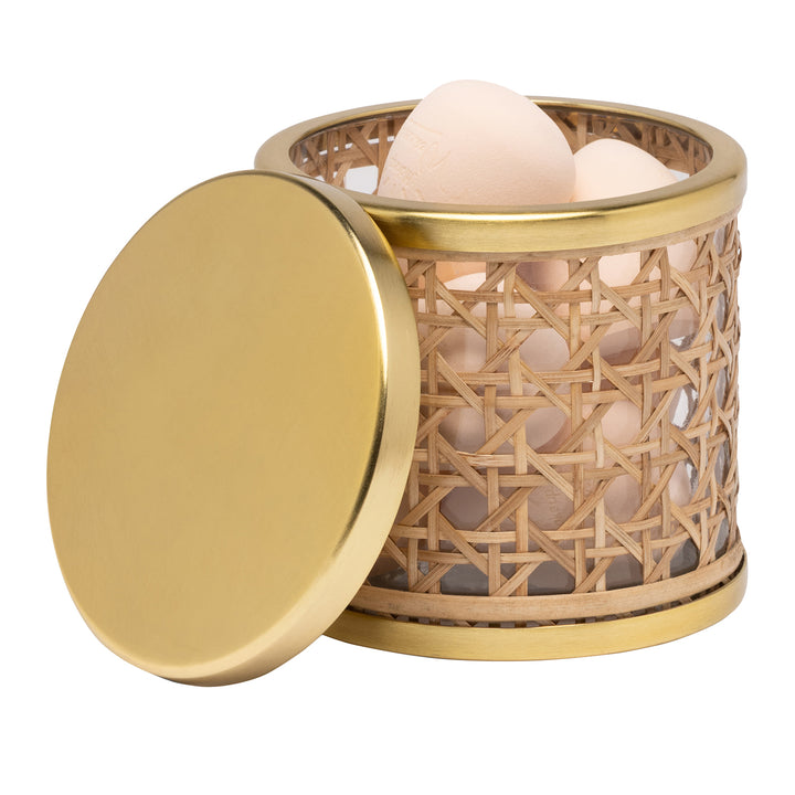 Norwell Rattan/Clear Glass/Gold Stainless Steel Bathroom Accessories