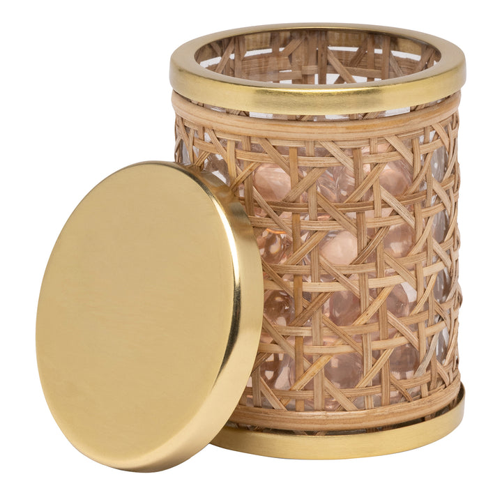 Norwell Rattan/Clear Glass/Gold Stainless Steel Bathroom Accessories