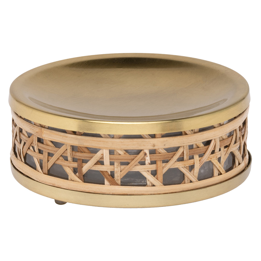 Norwell Rattan/Clear Glass/Gold Stainless Steel Bathroom Accessories