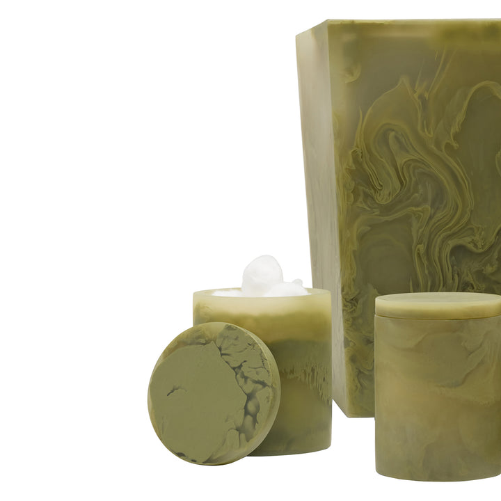 Novo Pale Jade Swirled Resin Bathroom Accessories