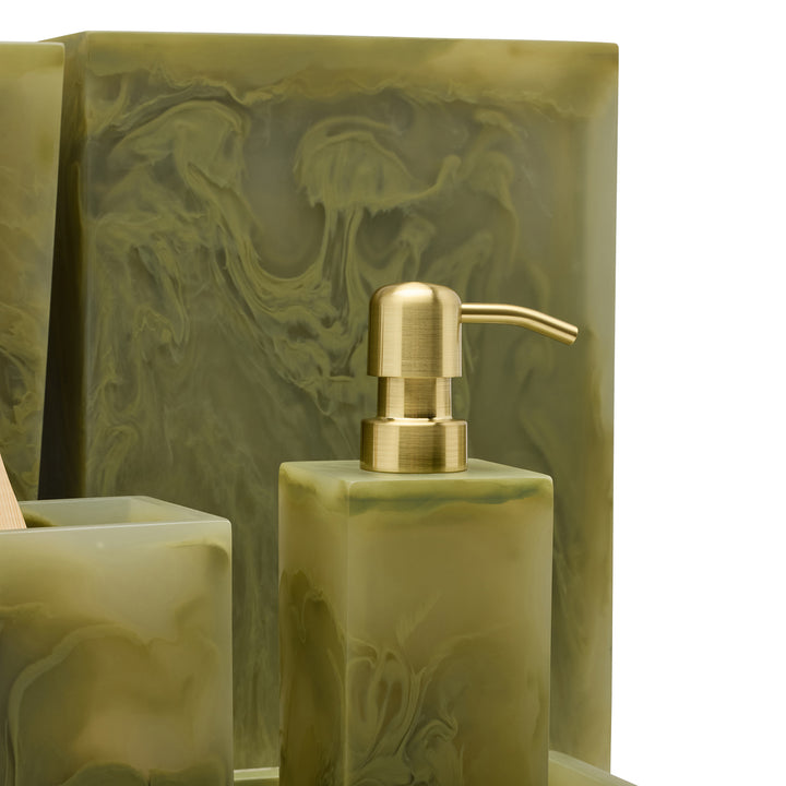 Novo Pale Jade Swirled Resin Bathroom Accessories