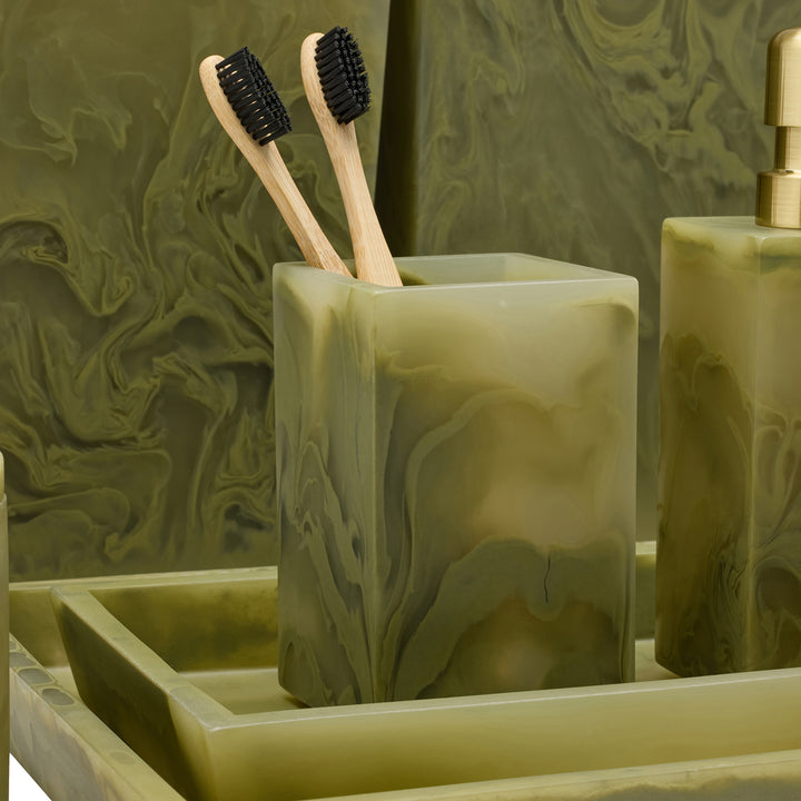 Novo Pale Jade Swirled Resin Bathroom Accessories