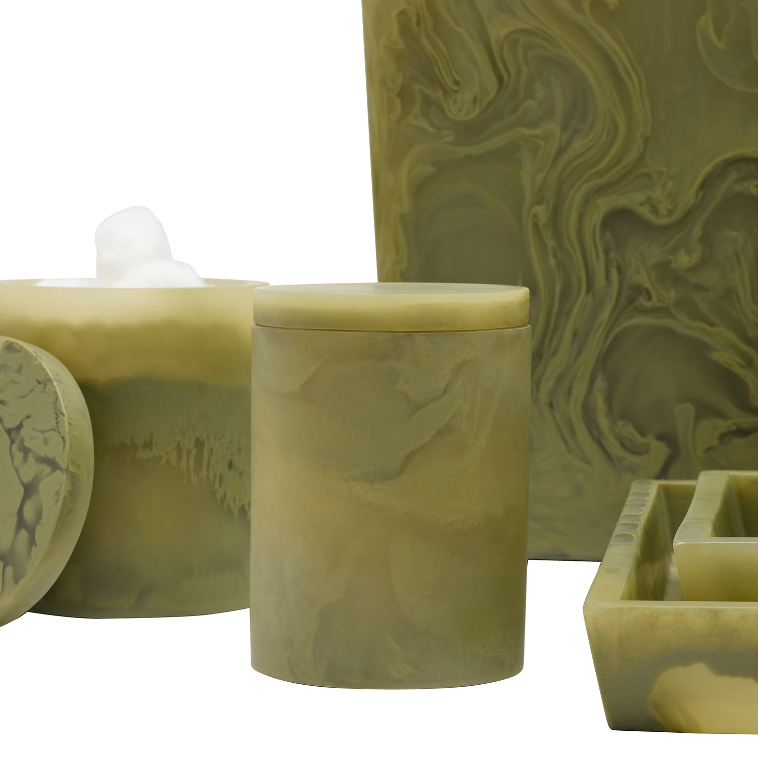Novo Pale Jade Swirled Resin Bathroom Accessories - Thumbnail 4