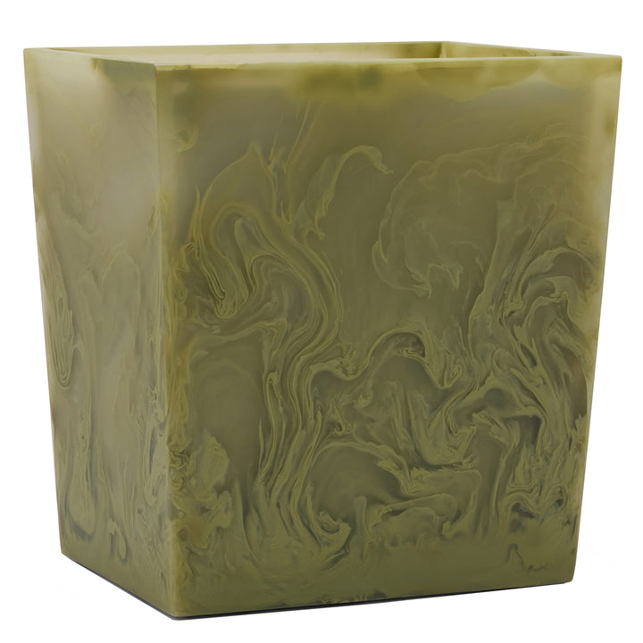 Novo Pale Jade Swirled Resin Rectangle Wastebasket