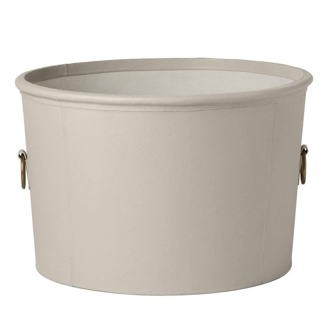 Ogden Full-Grain Leather Large Basket (Light Gray)