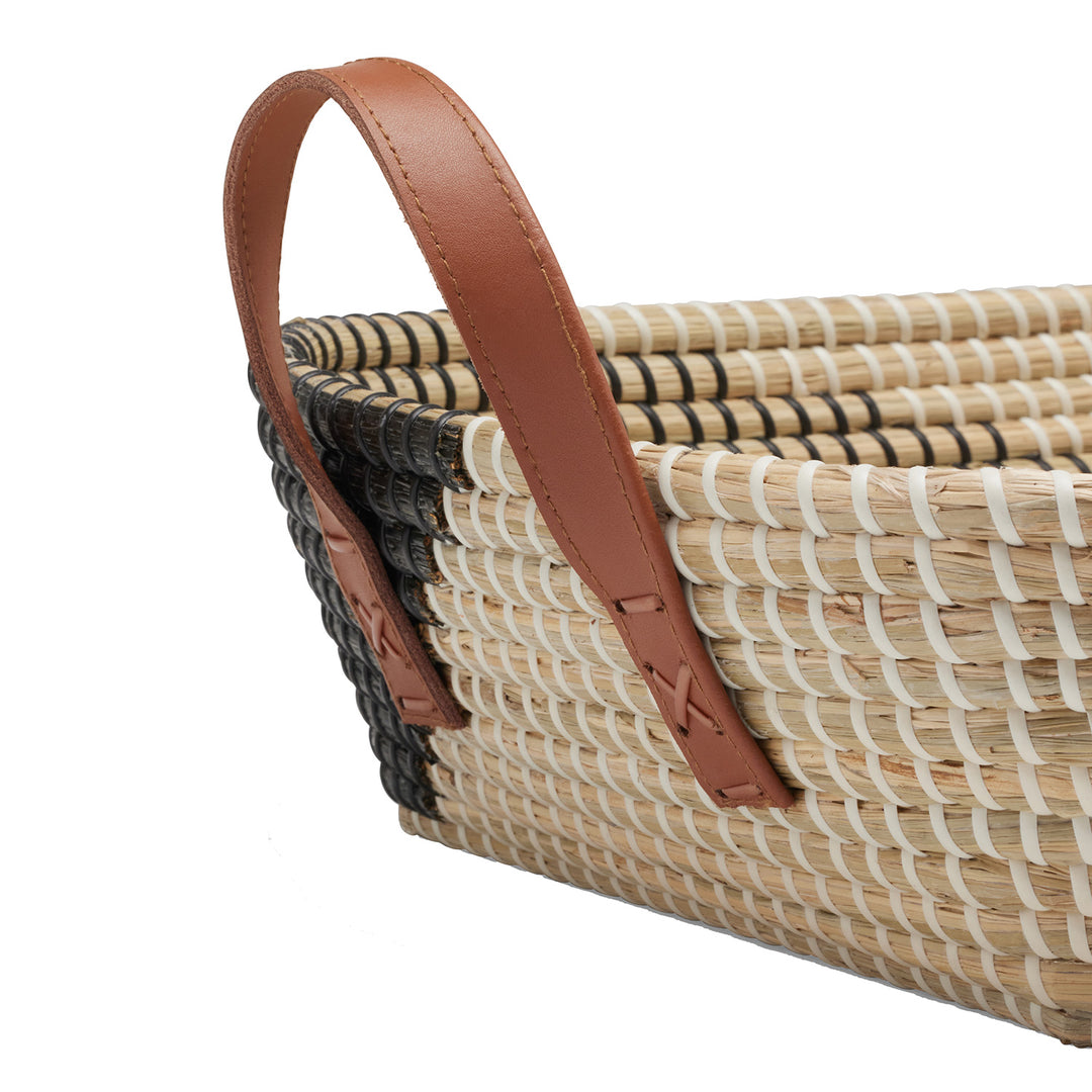 Olinda Black/Natural Seagrass Storage Basket Set/2