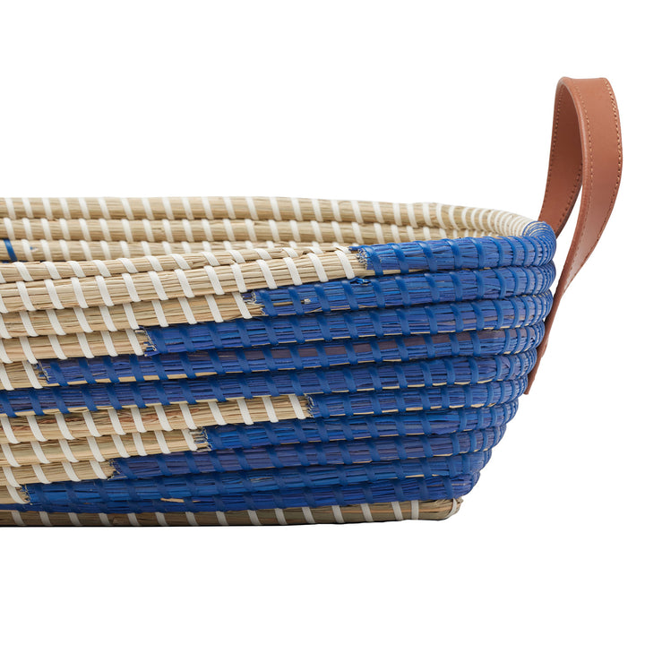 Olinda Dark Blue/Natural Seagrass Storage Basket Set/2