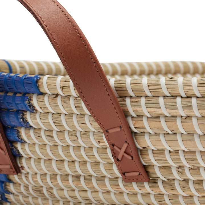 Olinda Dark Blue/Natural Seagrass Storage Basket Set/2