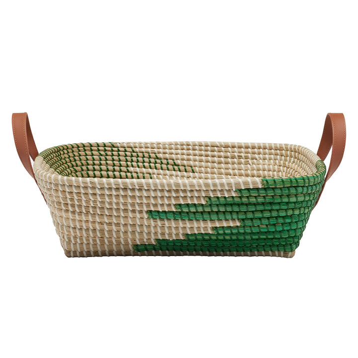 Olinda Green/Natural Seagrass Storage Basket Set/2