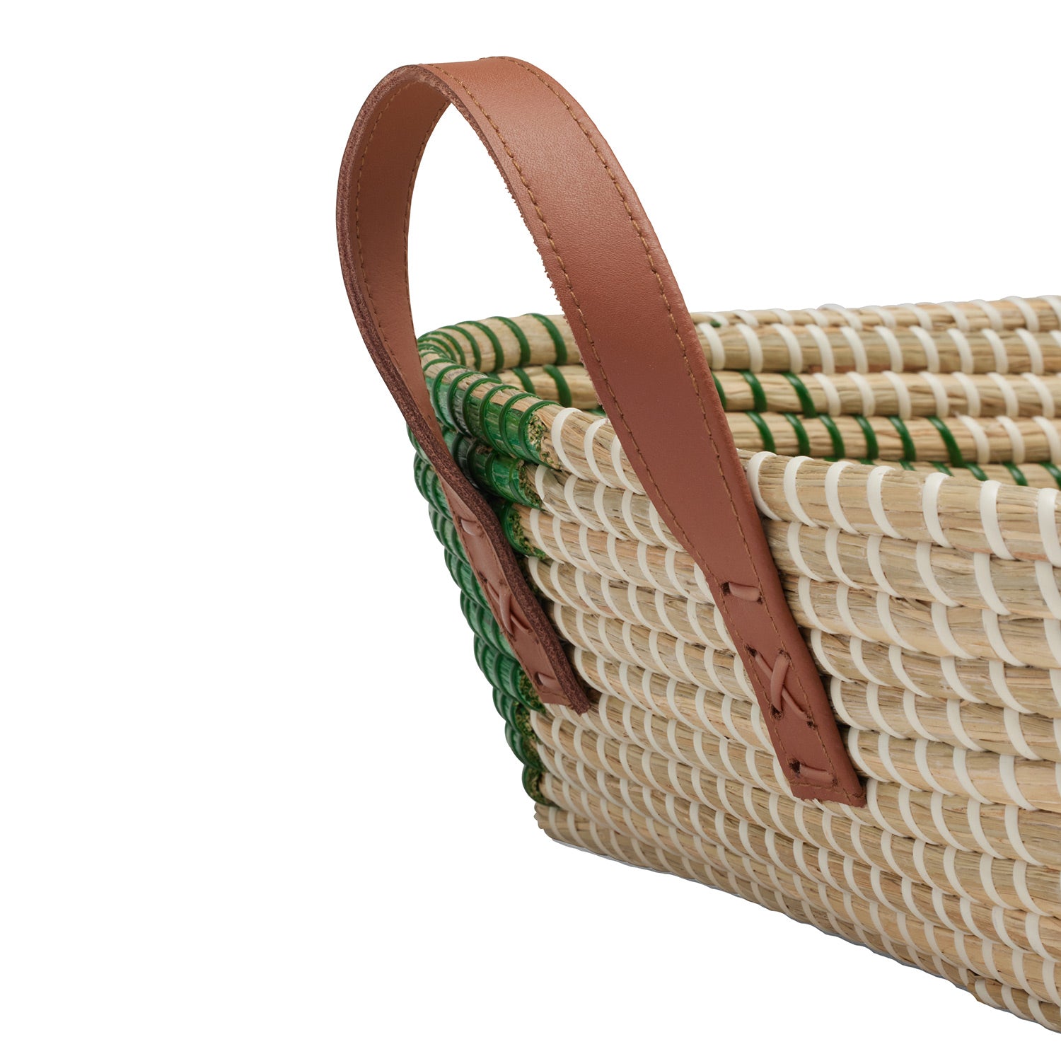 Olinda Green/Natural Seagrass Storage Basket Set/2 - Thumbnail 5