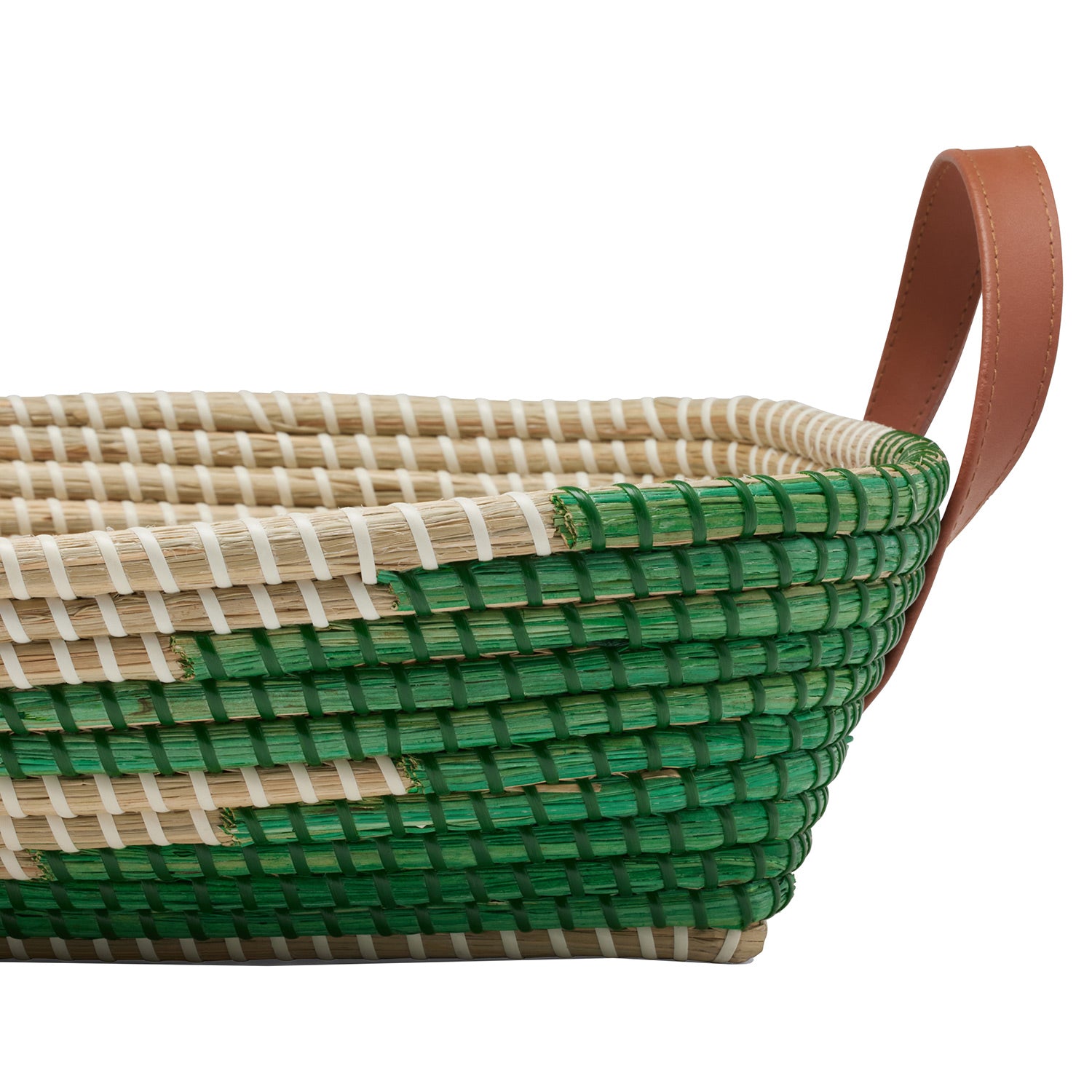 Olinda Green/Natural Seagrass Storage Basket Set/2 - Thumbnail 4