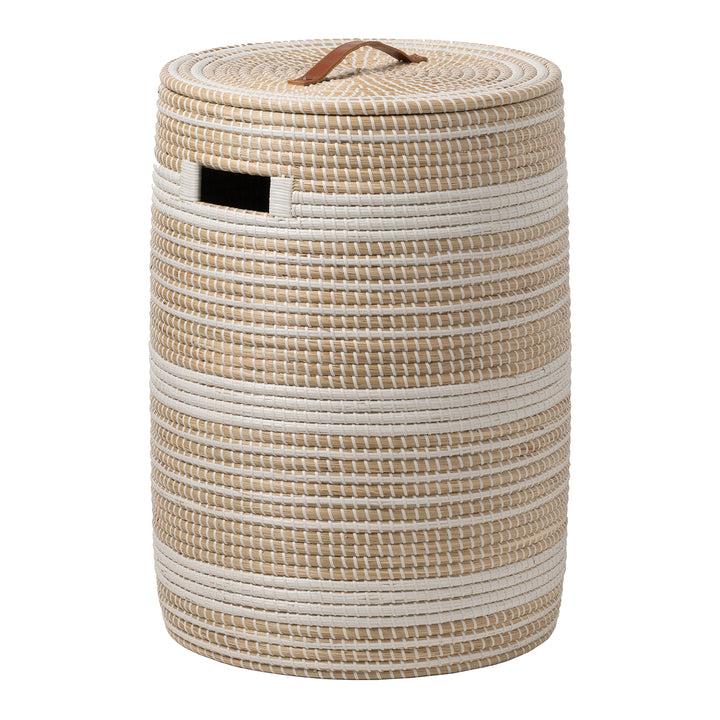 Olinda Natural Seagrass Hamper (White/Natural)