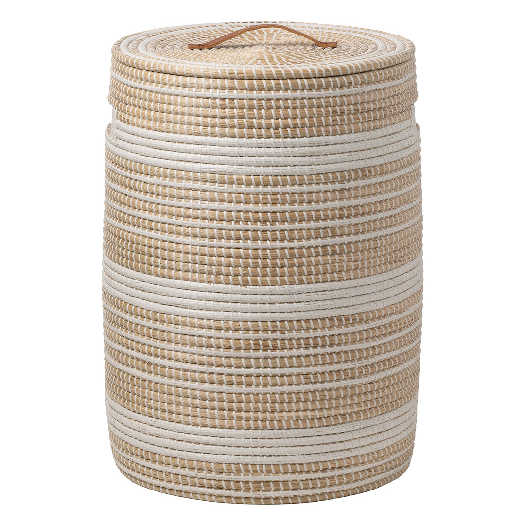 Olinda Natural Seagrass Hamper (White/Natural)