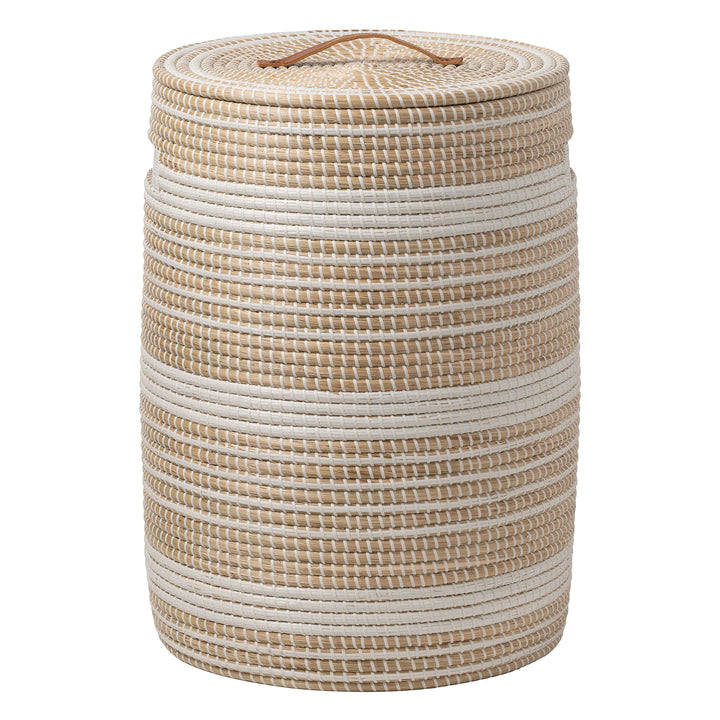 Olinda Natural Seagrass Hamper (White/Natural)
