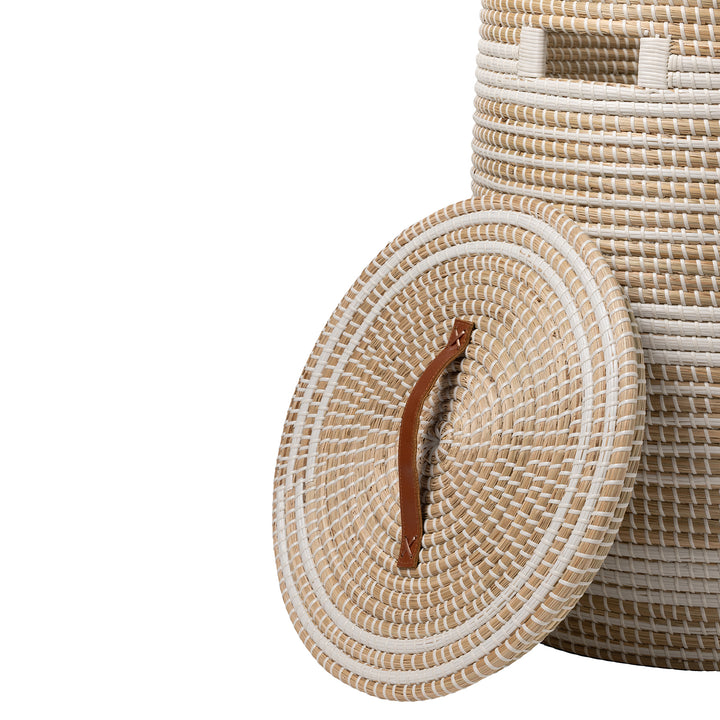 Olinda Natural Seagrass Hamper (White/Natural)