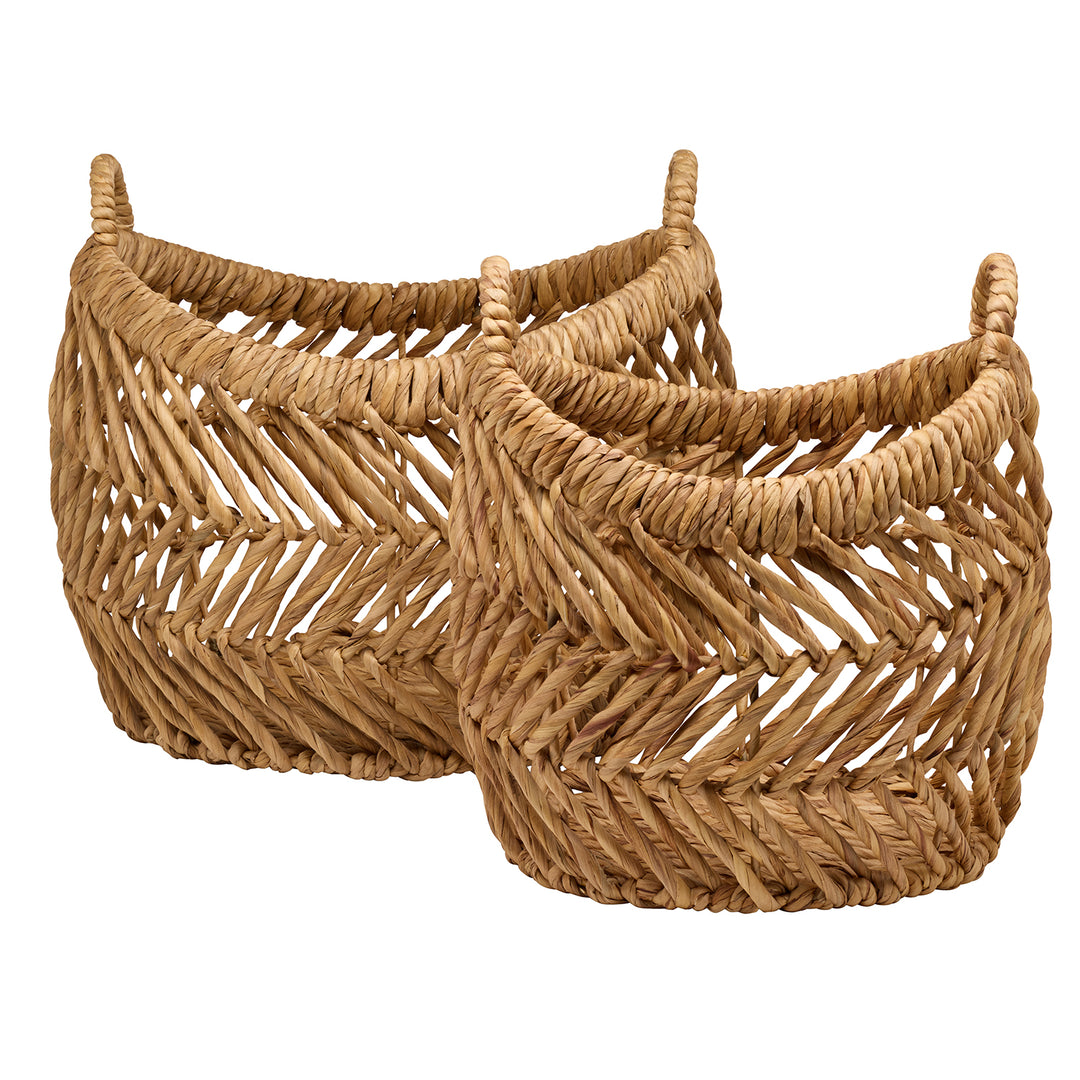 Olivia Natural Water Hyacinth Nested Baskets Set of 2