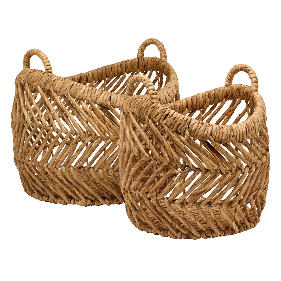 Olivia Natural Water Hyacinth Nested Baskets Set of 2