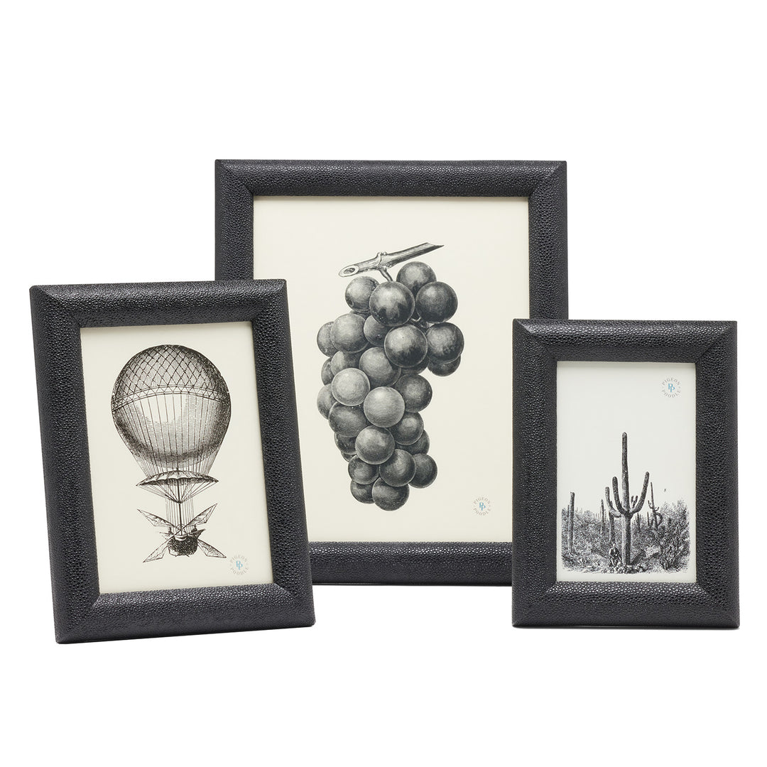 Oxford Faux Shagreen Picture Frames (Black)