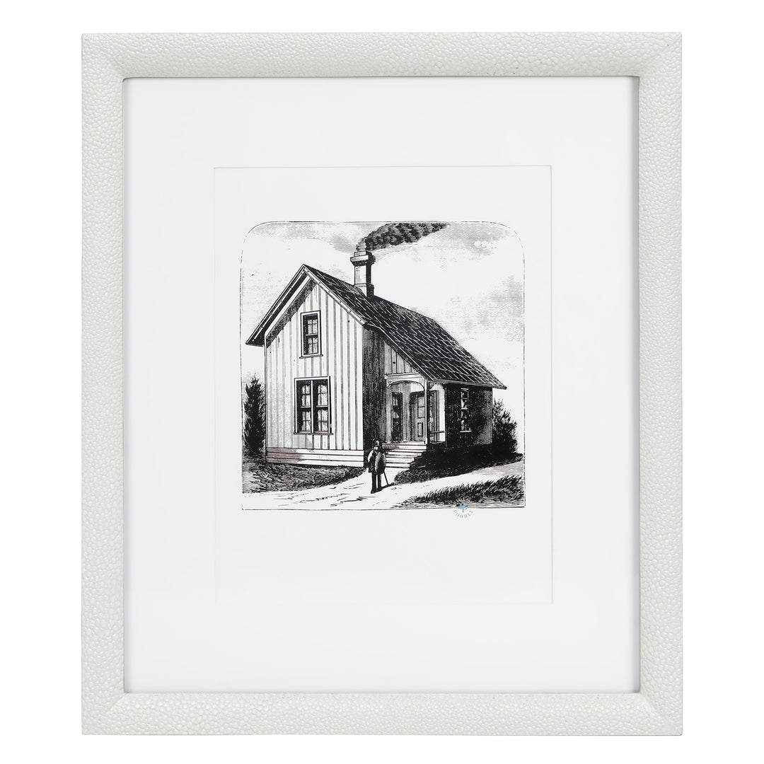 Oxford Faux Shagreen Wall Picture Frame (Blanc)