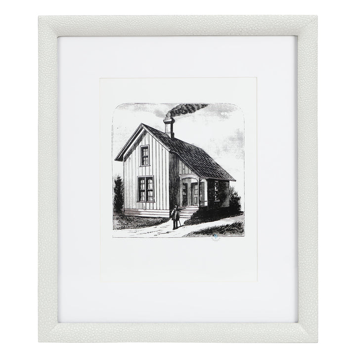 Oxford Faux Shagreen Wall Picture Frame (Blanc)