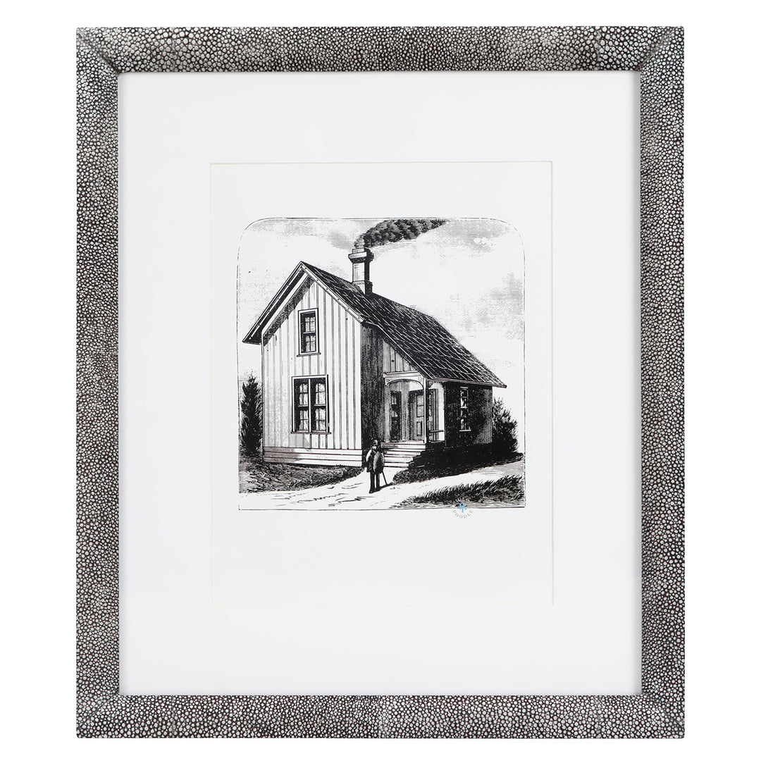 Oxford Faux Shagreen Wall Picture Frame (Cool Gray)