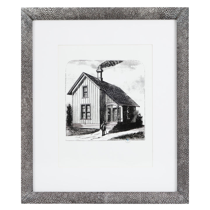 Oxford Faux Shagreen Wall Picture Frame (Cool Gray)