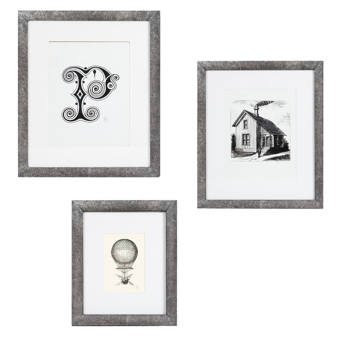 Oxford Faux Shagreen Wall Picture Frame (Cool Gray)