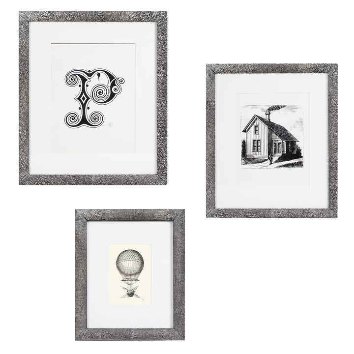 Oxford Faux Shagreen Wall Picture Frame (Cool Gray)