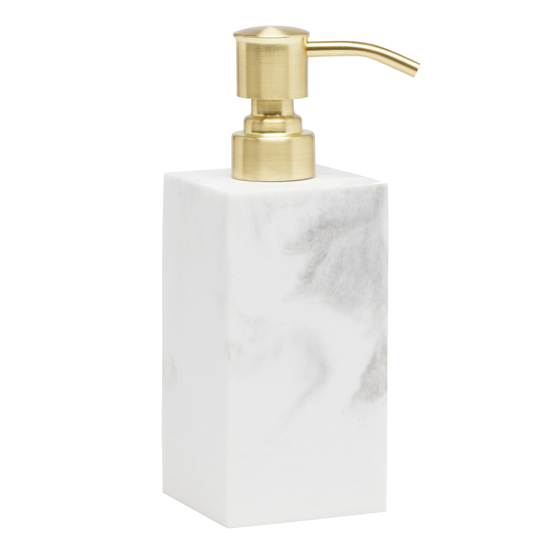 Parma White/Gray Swirled Resin Soap Dispenser