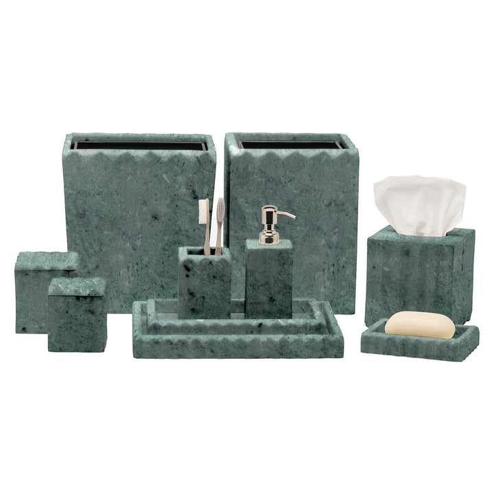 Proviso Fluted Marble Bathroom Accessories (Dark Jade)