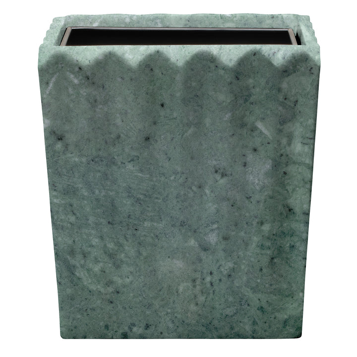 Proviso Fluted Marble Rectangle Wastebasket (Dark Jade)