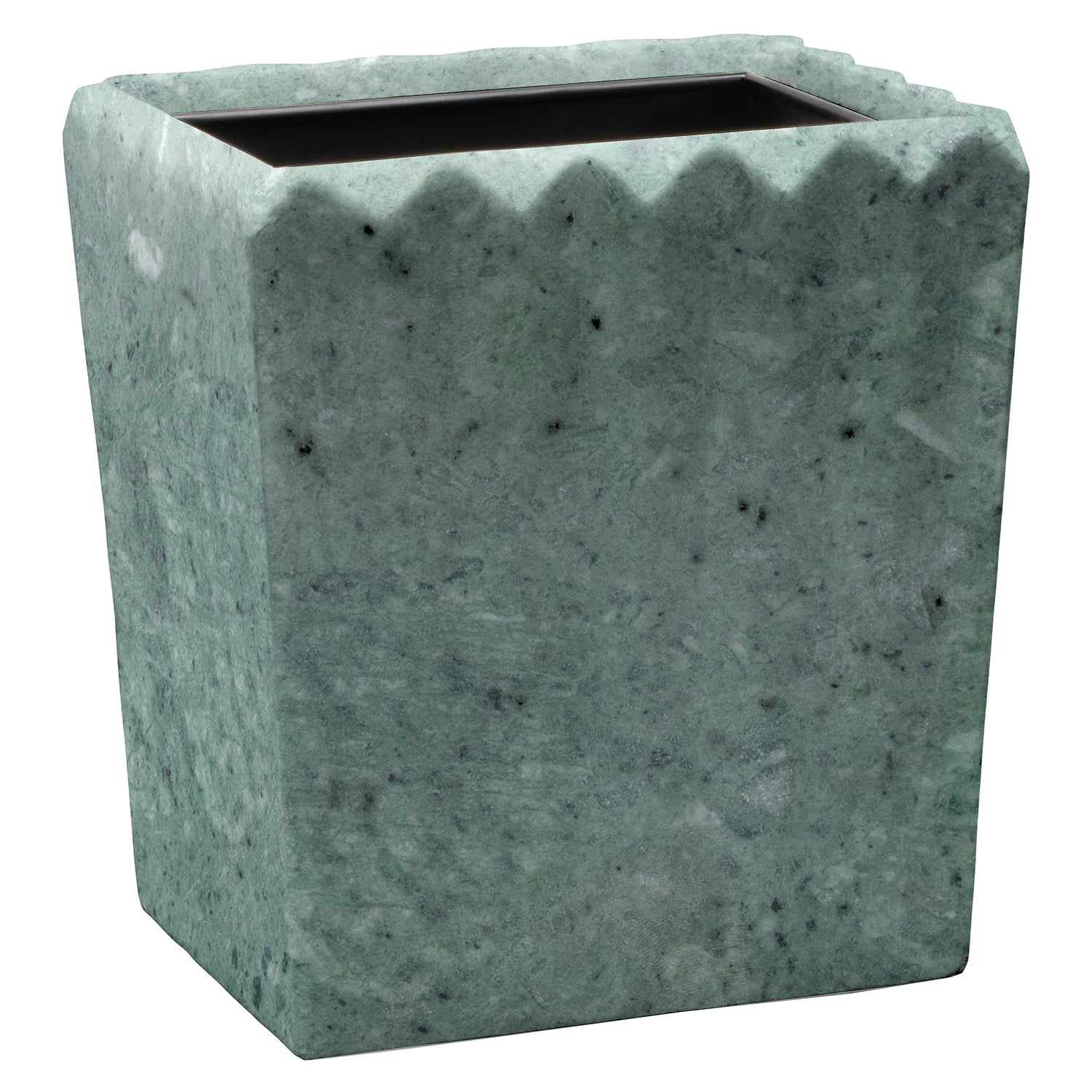 Proviso Fluted Marble Rectangle Wastebasket - Thumbnail 2